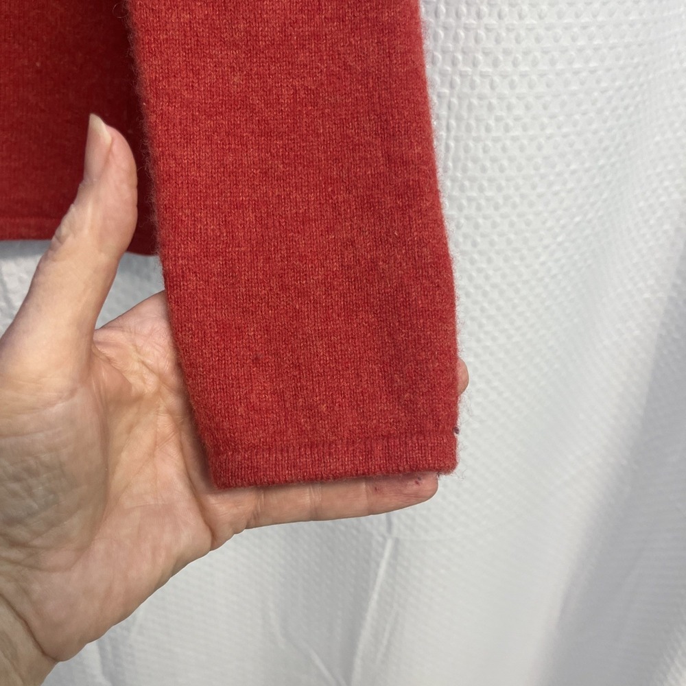 Mont Rouge 100%‎ Cashmere Brick Red Crew Neck Sweater Classic Small Autumn - Picture 5 of 5